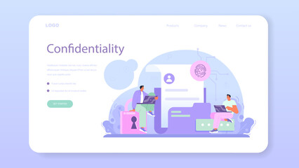 Poster - Cyber or web security specialist web banner or landing page.