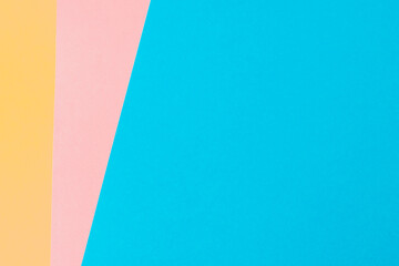 Poster - Bright blue with pink and orange paper abstract modern background wallpaper.