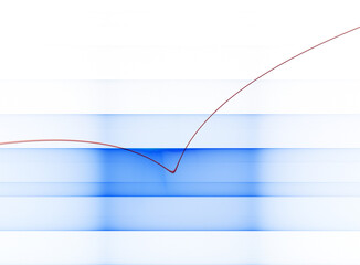 Poster - Blue translucent stripe with thin red check mark. Raster graphics