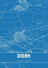 Blueprint Of The Map Of Didam Located In Gelderland The Netherlands.