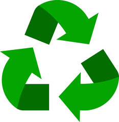 Recycle logo with 2 shades of green.