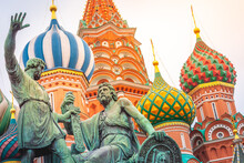 St Basil's Cathedral Close-up At Sunrise, Red Square, Moscow, Russia