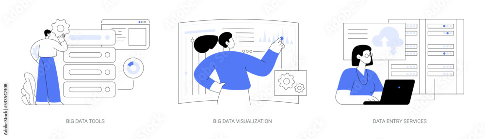 Database management abstract concept vector illustrations. Stock Vector ...