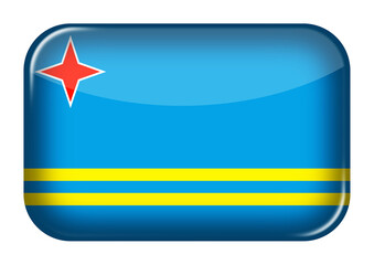 Fototapete - Aruba web icon rectangle button with clipping path 3d illustration