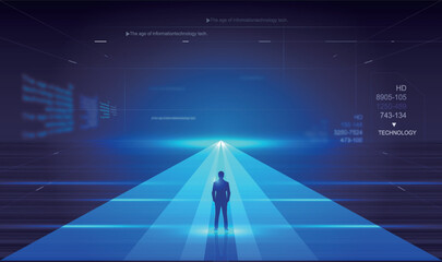 Aufkleber - abstract science and technology concept background of futuristic sci-fi scene