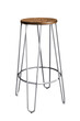 Wooden steel legs simplistic bar chair isolated.