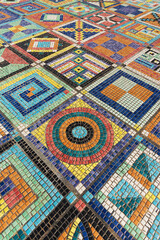 Aufkleber - The colorful mosaic pattern on wall surface. Art abstract background