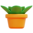 plant pot 3d render icon illustration