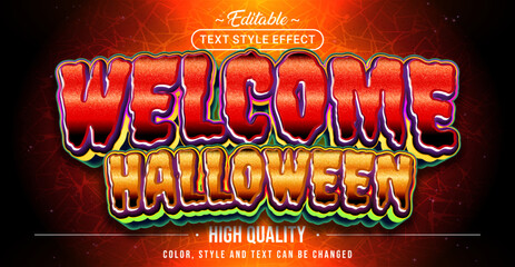 Poster - Editable text style effect - Welcome Halloween text style theme.