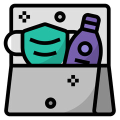 Poster - mask and sanitizer icon