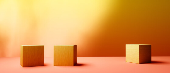 Poster - square blocks and cubes - geometric shapes - 3d render
