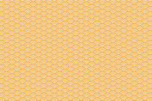 Abstract Background Of Yellow Japanese Traditional Wave  Pattern