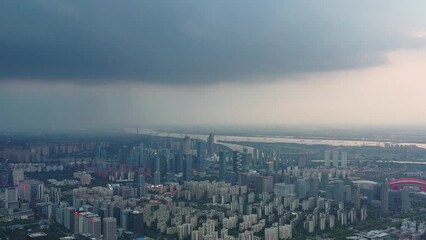 Wall Mural - time lapse clouds over the city