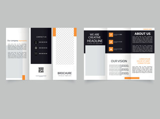 Trifold brochure with rectangles. The minimal vector editable layout.