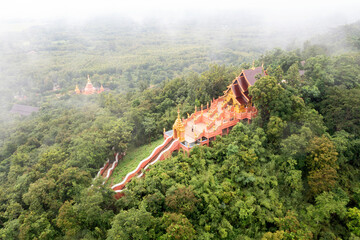 Wall Mural - Aerial view Wat Phra That Doi Phra Chan Temple in Lampang, THAILAND.