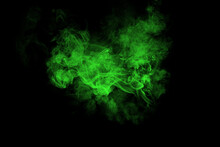Green Smoke On Black Background