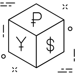 Poster - Currency Symbols Line Vector Icon