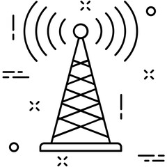 Wall Mural - Wifi Tower Line Vector Icon