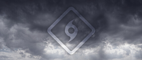 Poster - hurricane season sign on cloudy background	