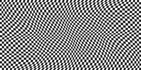 Poster - The checkerboard pattern is seamless and twisted. Can be extended indefinitely. Suitable for packaging, print, decor and stylish design.