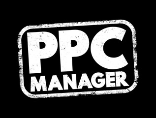 Poster - ppc manager text stamp, business concept background