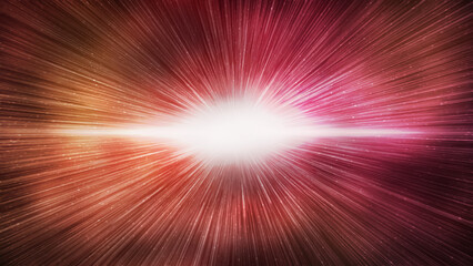 Wall Mural - Big bang effect on bright red galaxy sky, horizontal background