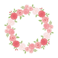 Wall Mural - hand drawn rose frame illustration