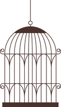 Retro Metal Birdcage Flat Illustration