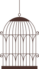 Sticker - Retro metal birdcage flat illustration