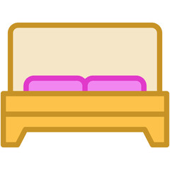 Sticker - Bedroom Vector Icon 