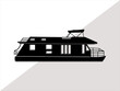 Houseboat SVG, Boat house svg, Houseboat Clipart, Houseboat Vector Illustration, Cut file for silhouette, svg, eps, dxf, png, clipart cricut 