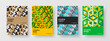 © pro - Abstract corporate brochure vector design template collection. Amazing geometric pattern cover illustration set.