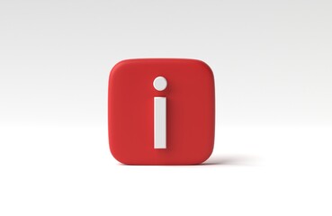 Fototapete - Info sign, Information icon isolated on white background. 3D render, 3D illustration.