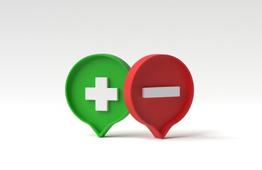 Poster - plus minus in social media notification icon isolated on white background. 3d render, 3d illustratio