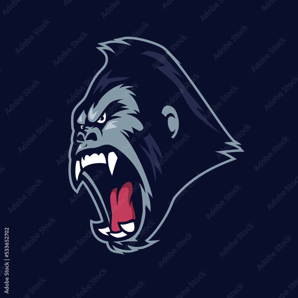 gorilla head mascot gaming logo illustration Stock Vector | Adobe Stock