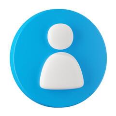 Poster - 3d render of user avatar icon, Social media concept.