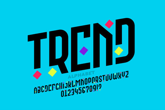 Modern font design, alphabet letters and numbers vector illustration