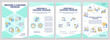 © IMG visuals icons - Creating coaching program mint brochure template. Leaflet design with linear icons. Editable 4 vector layouts for presentation, annual reports. Arial-Black, Myriad Pro-Regular fonts used
