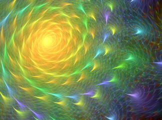Poster - Fractal spiral. Abstract fractal patterns and shapes. Dynamic flowing natural forms.