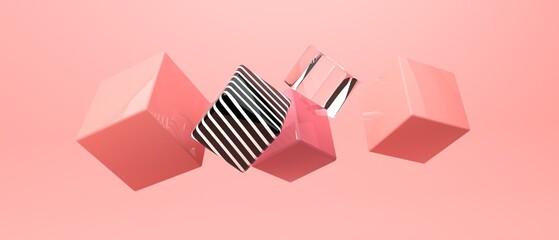 Poster - abstract 3d render illustration of cube shapes