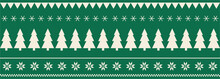 Christmas And New Year Seamless Pattern. Flat Knitting Pattern, Fair Isle In Red And White With Scandinavian Snowflakes And Christmas Trees For Winter Hat, Sweater, Jumper, Paper Or Other Designs.