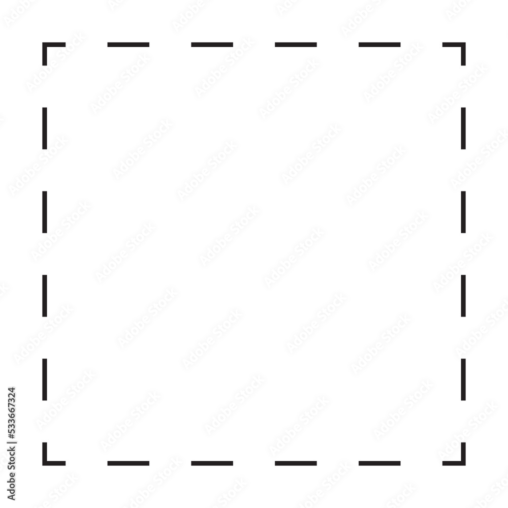 Square Pictogramm Vector de Stock Square shape dashed icon vector symbol for creative ...