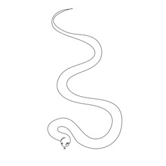Wall Mural - snake one line drawing, vector sketch