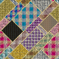 Poster - Imitation of a texture of rough canvas. Seamless pattern.