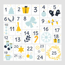 Advent Calendar Minimalism. Vector Illustration