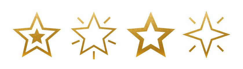 Sticker - Golden Star Set on white background