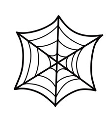 Wall Mural - spider web halloween groovy hand drawn style