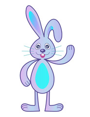 Canvas Print - Cartoon bunny colorful illustration. PNG with transparent background.