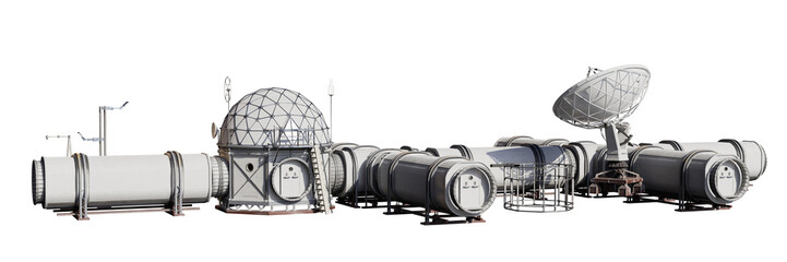 Wall Mural - habitat for astronauts on moon or mars, research base isolated