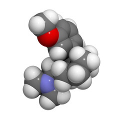 Poster - Tramadol opioid analgesic drug, chemical structure.